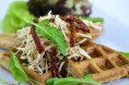Waffles de Frango com tomate seco 